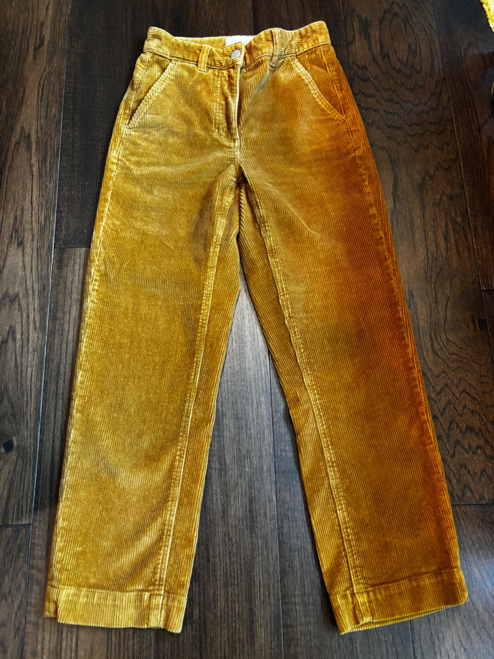 Everlane Mustard Corduroy Cropped Pants